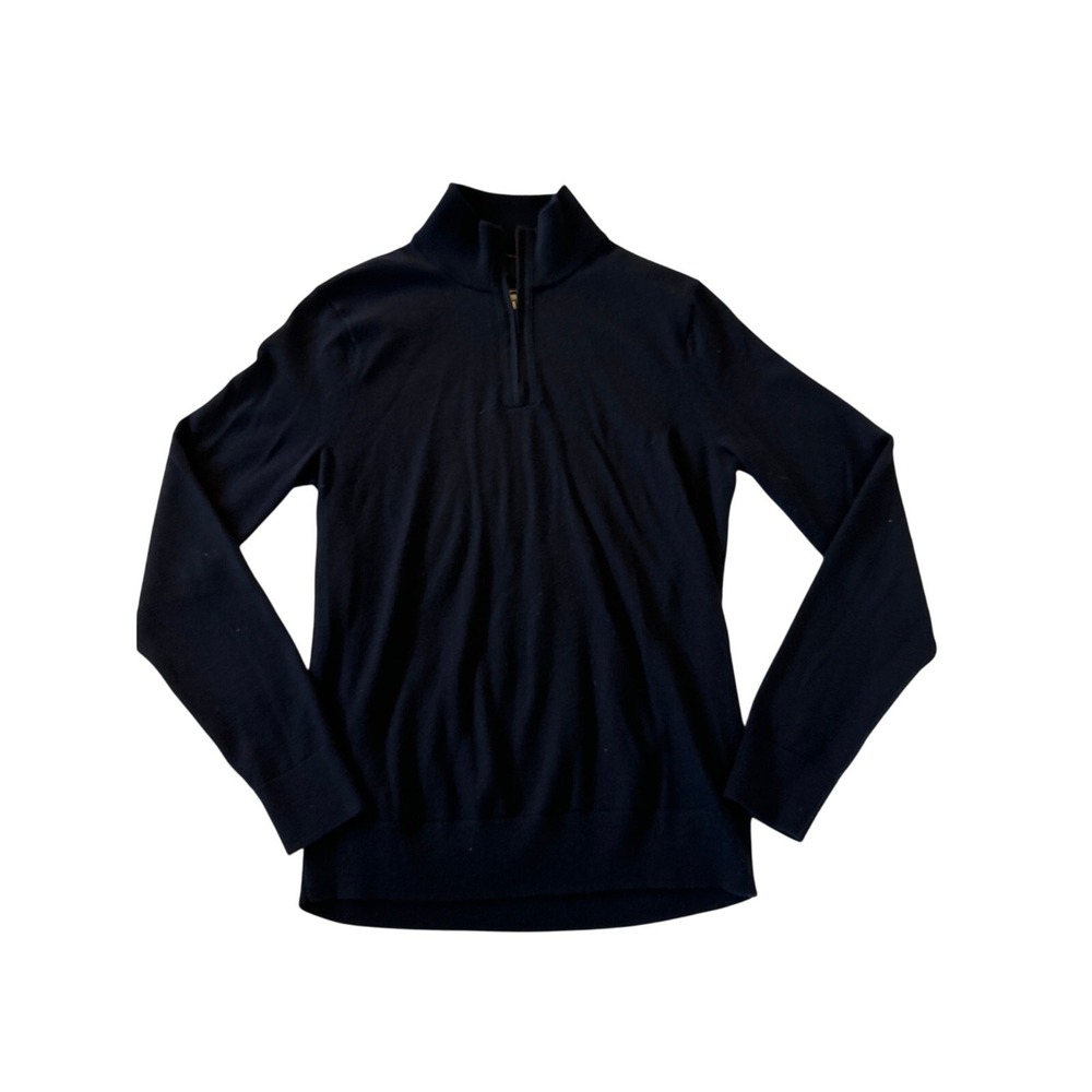 Banana Republic Merino Wool Half Zip Sweater‎ Women's S Navy Minimalist Classic